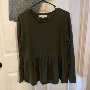LOFT Women's Green Long Sleeve Top